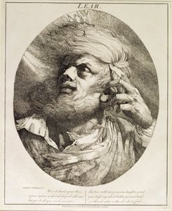 Lear, fra King Lear, akt III, scene 3, 1776 av John Hamilton Mortimer