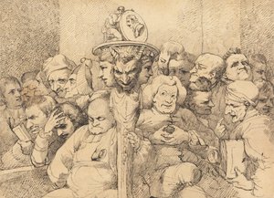 Litterære karakterer samlet rundt Shakespeares medalje av John Hamilton Mortimer