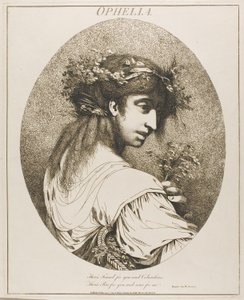 Ophelia, fra Twelve Characters fra Shakespeare av John Hamilton Mortimer