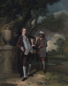 Portrett av en mann og en ledsager som bærer en portefølje av John Hamilton Mortimer
