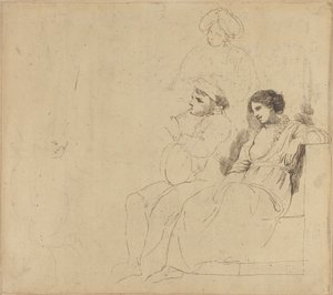 Studie for "The Rustic Dancers" av John Hamilton Mortimer