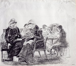 Konsentrasjon, 1815 (penn og blekk på papir) av John Harden