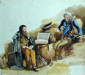 Reisende (akvarell på papir) av John Harden