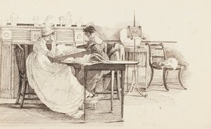 Lesing ved peisen, 1805