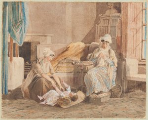 Koss med baby Jo (wc på papir) av John Harden