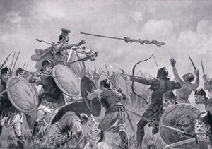 En romersk kamp med Volscians av John Harris Valda