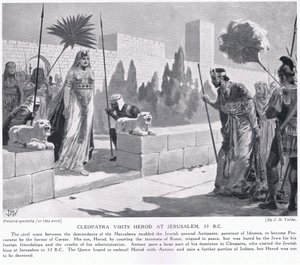 Kleopatra besøker Herodes i Jerusalem 33 f.Kr
