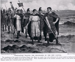 Konstantin sporer grensene til den nye hovedstaden av John Harris Valda