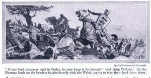 Hvis noen herrer erobrer land i Wales, kan han beholde det for seg selv, sa kong William, ca. 1950 av John Harris Valda