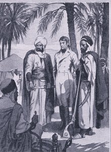 I 1853 la David Livingstone sammen med et lite parti innfødte ut på en 1000 mil reise gjennom sumper og skoger, Newnes Pictorial Knowledge utgitt av Newnes, ca. 1950-tallet (litho) av John Harris Valda