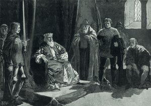 Parlamentet til Owen Glendower (litho) av John Harris Valda