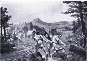 Wallachiske fjellmenn grunnla en by på 800-tallet, fra Hutchinsons History of the Nations av John Harris Valda