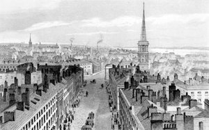 Liverpool fra rådhuset, ser sørover, gravert av John Rogers, ca. 1830 av John Harwood
