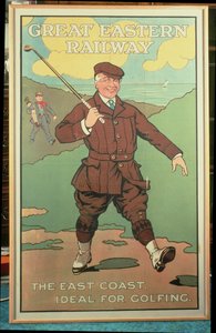Østkysten: Ideell for golf. Plakat for Great Eastern Railway av John Hassall