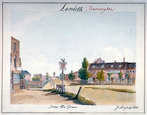 Utsikt over Kennington, Lambeth, London, 1825 av John Hassell