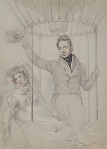 George Graham og hans kone, Margaret, Making a Balloon Ascent, London, 1823