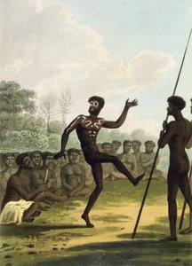 The Dance, aboriginer fra New South Wales gravert av Matthew Dubourg (fl.1813-1820) pub. 1813