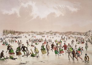 Jamaica Pond, West Roxbury, Mass., ca. 1859 (fargelitografi)