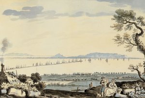 Utsikt over Dublin Bay og havnen, Hill of Howth av John Henry Campbell