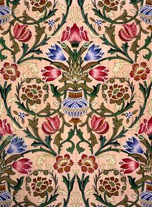 Single Stem Tapet Design, 1905 (farget treblokktrykk på papir) av John Henry Dearle