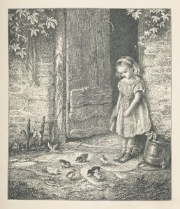 Plate 20. En ung jente og kyllinger, fra 