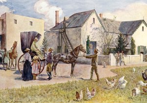 En sørafrikansk gård (farge litho)