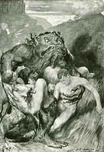 Ondskapens demon grep dem grådig med sin heftige raving av John Henry Frederick after Bacon