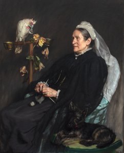Old Lady and Her Pets, posert av Mrs. William Sommerville