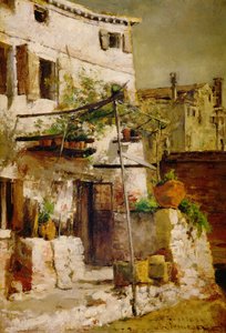 En venetiansk scene, 1877 av John Henry Twachtman