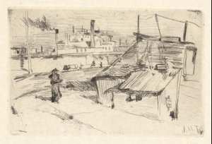 Bridgeport Shanties av John Henry Twachtman