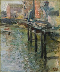 Forlatt kai (Den gamle møllen ved Cos Cob) av John Henry Twachtman