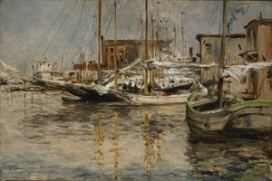Østersbåter, North River av John Henry Twachtman