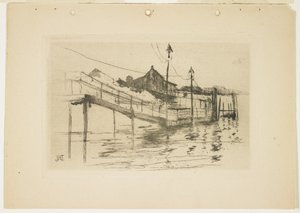 Det gamle tollhuset i Bridgeport (liten tallerken), 1888-1889 av John Henry Twachtman