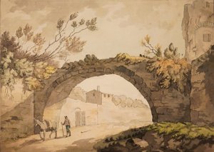 En buegang i Italia, ca. 1798 (akvarell med penn og blekk på papir) av John Herman Merivale
