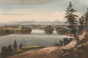 Utsikt nær Sandy Hill nr. 7 av Hudson River Portfolio, 1822-23. av John Hill