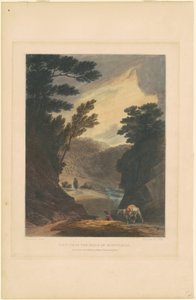 Utsikt nær fossen Schuylkill av John Hill, after Joshua Shaw