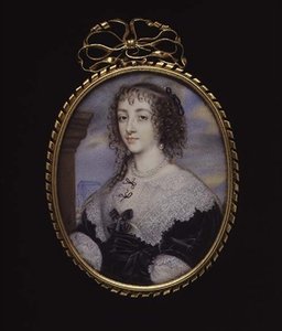 No.3862 Dronning Henrietta Maria, kone til kong Charles I, ca. 1640 (vellum på spillkort)