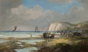 Havlandskap med fiskebåter