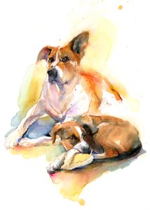 Charlie og Sally, 2016, (akvarell)