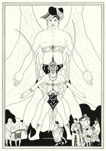 Illustrasjon for historien om Aladdin og den fantastiske lampen (litho) av John Kettelwell