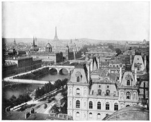 Panorama over Paris, Frankrike, sent på 1800-tallet.