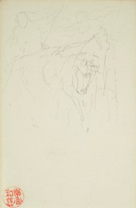 Achilles og Xanthus, fra La Farge folios #849 og #860, en av 42 tegninger av John La Farge