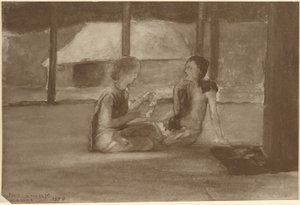 Jenter i Samoan Hut av John La Farge