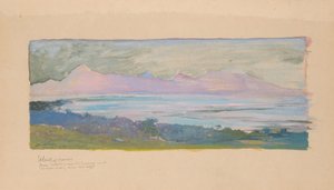 Øya Moorea ser over sundet fra Tahiti, januar 1891, 1891. av John La Farge