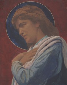 A Saint (pastell og akvarell på papir) av John La Farge or Lafarge