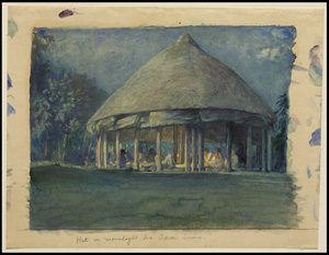 Hut in Moonlight, Iva, Savaii, October 1890, 1890