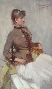 Portrett av en sittende dame, 1887 av John Lavery