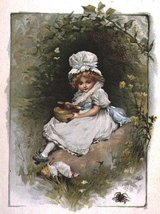Little Miss Muffet, fra en illustrert bok med barnerim for barn av John Lawson