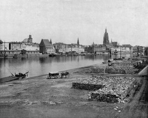 Frankfurt ved Mein i Tyskland, ca. 1900 (s/hvitt-bilde)