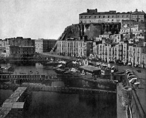 Saint Lucia a Naples-bilde av John Lawson Stoddard (1850 1931) Reisende og konferansedeltaker Utdanningspublikasjon for -Chicago (s/hvitt-bilde) av John Lawson Stoddard